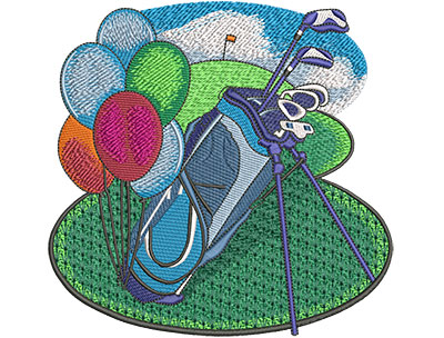 Embroidery Design: Retirement Golf Lg 5.99w X 5.81h