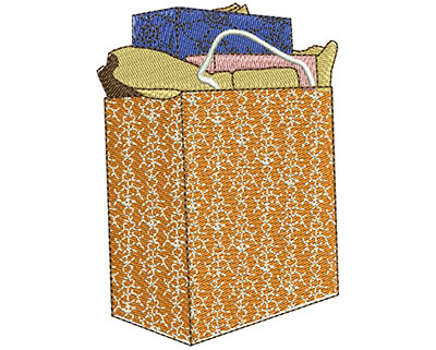 Embroidery Design: Shopping Bag Lg 2.47w X 3.50h