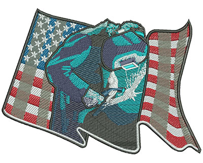 Embroidery Design: American Welder Lg 5.80w X 4.25h