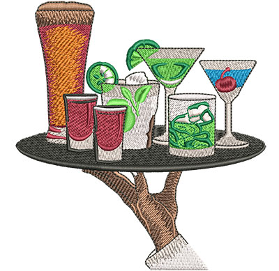 Embroidery Design: Drink Tray Lg 4.45w X 4.79h