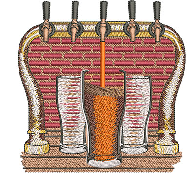 Embroidery Design: Beer and Tap Lg 4.51w X 4.61h