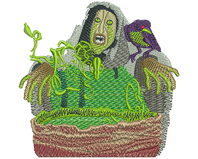 Embroidery Design: Cauldron Witch Lg 3.51w X 3.40h