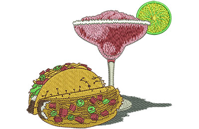 Embroidery Design: Margarita Time Lg 4.39w X 3.89h