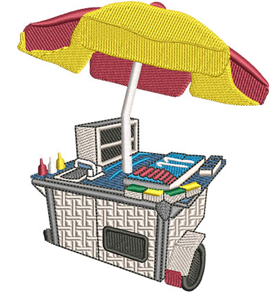 Embroidery Design: Hot Dog Cart Lg 4.31w X 4.99h