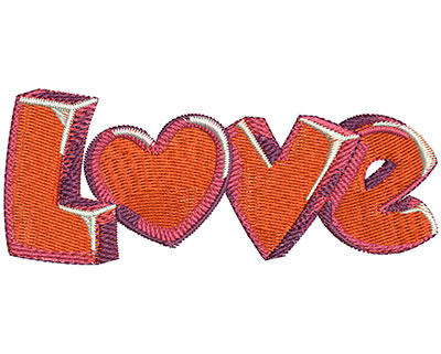Embroidery Design: Love Gel Hearts Lg 4.00w X 1.62h