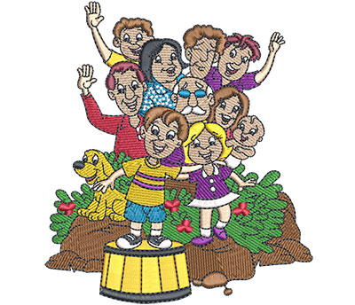 Embroidery Design: Family Reunion Lg 4.80w X 5.43h