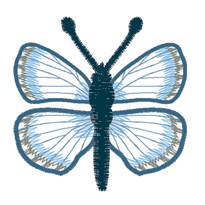 Embroidery Design: Butterfly Spring Azure large4.66w X 2.47h