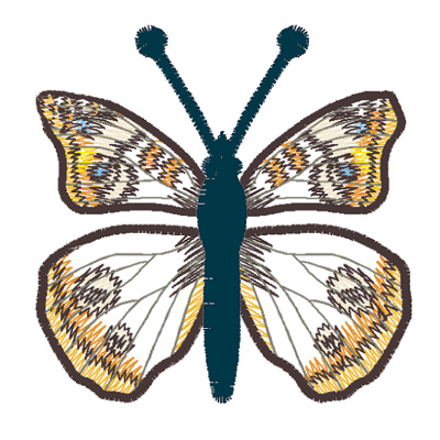 Embroidery Design: Butterfly Common Buckeye large4.66w X 2.61h