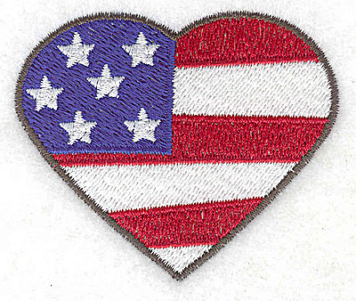 Embroidery Design: Heart shaped flag small 2.68w X 2.25h