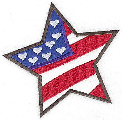 Embroidery Design: Star shaped flag double applique 4.92w X 4.94h