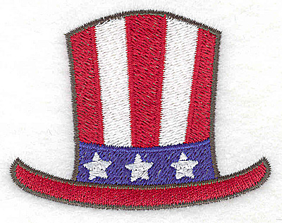 Embroidery Design: Uncle Sam's top hat 2.97w X 2.28h