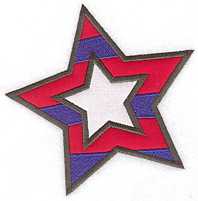 Embroidery Design: Star double applique 4.80w X 4.88h