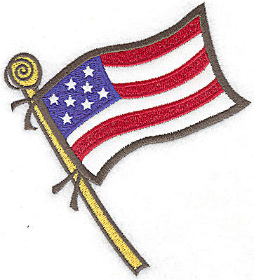 Embroidery Design: American Flag applique 4.44w X 4.99h