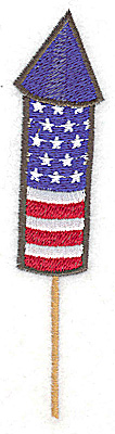 Embroidery Design: Rocket stars and stripes large 1.16w X 4.97h