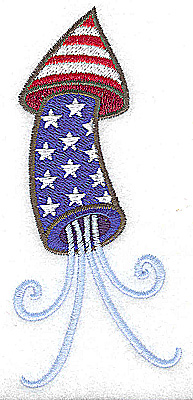 Embroidery Design: Rocket with tail large 2.12w X 4.79h