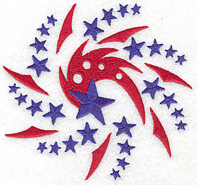 Embroidery Design: Spiral star fireworks 4.92w X 4.62h