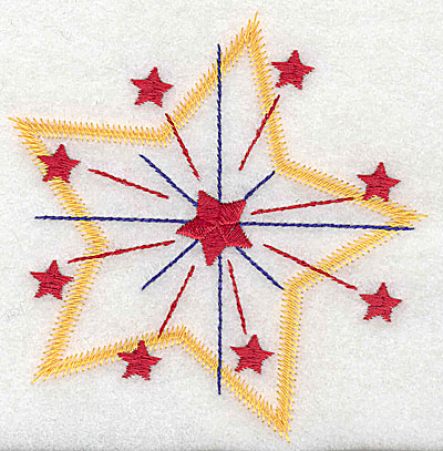 Embroidery Design: Star fireworks large 3.99w X 4.09h