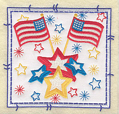Embroidery Design: American Flags applique large 4.96w X 4.76h