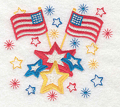 Embroidery Design: American Flags design 3.75w X 3.45h