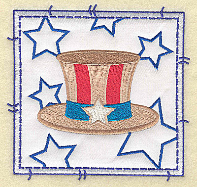 Embroidery Design: Uncle Sam's hat applique large 4.96w X 4.76h