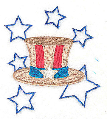 Embroidery Design: Uncle Sam's hat design 3.14w X 3.52h
