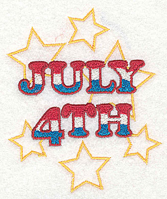 Embroidery Design: July 4th design 3.16w X 3.76h