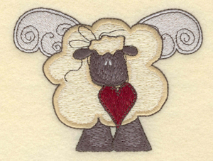 Embroidery Design: Sheep with wings4.69"w X 3.58"h