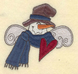 Embroidery Design: Snowman head with hat and scarf3.94"w X 3.92"
