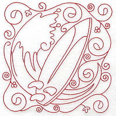 Embroidery Design: Surf board large 5.94w X 6.00h
