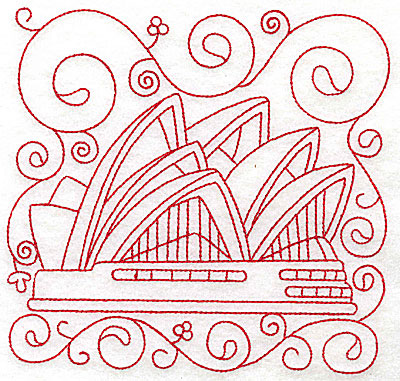 Embroidery Design: Sydney opera house large 6.00w X 5.74h
