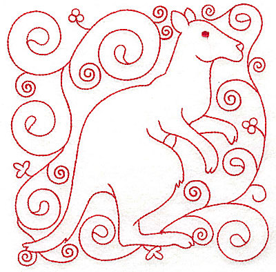 Embroidery Design: Kangaroo large 5.95w X 6.00h
