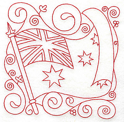 Embroidery Design: Australian Flag large 5.98w X 6.00h