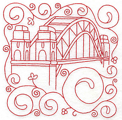 Embroidery Design: Sydney harbour bridge large 6.00w X 5.98h