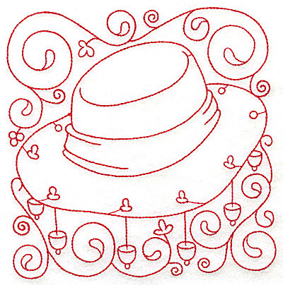 Embroidery Design: Akubra hat large 5.90w X 6.00h