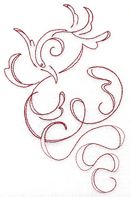 Embroidery Design: Art Deco 121 redwork 4.13w X 6.46h
