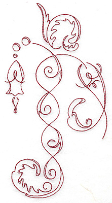 Embroidery Design: Art Deco 126 redwork 4.03w X 7.65h