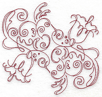 Embroidery Design: Art Deco 129 redwork 5.70w X 5.45h