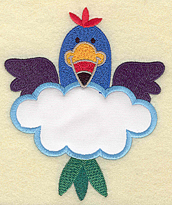 Embroidery Design: Bird with cloud applique large 4.10w X 4.94h
