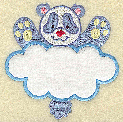 Embroidery Design: Panda with cloud applique large  4.83w X 4.95h