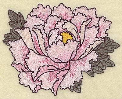 Embroidery Design: Peony 5.20w X 4.14h