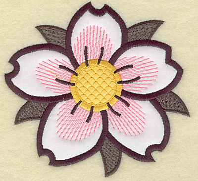 Embroidery Design: Cherry blossom applique 4.22w X 4.45h