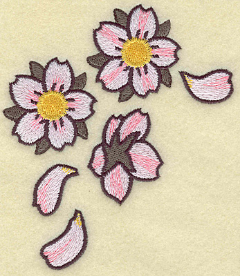 Embroidery Design: Cherry blossom cluster 4.13w X 4.76h
