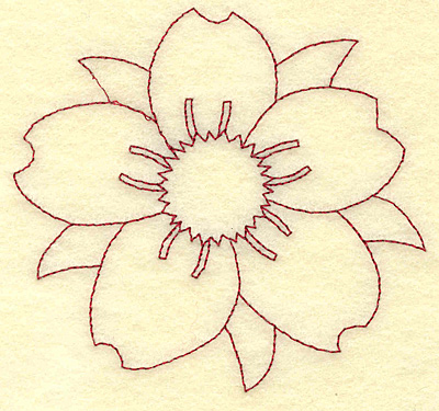 Embroidery Design: Cherry blossom A redwork 3.61w X 3.85h