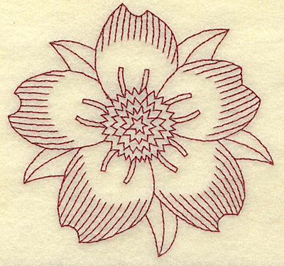 Embroidery Design: Cherry blossom B redwork 3.69w X 3.84h