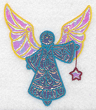 Embroidery Design: Angel 2 three applique fabrics 4.37w X 5.07h