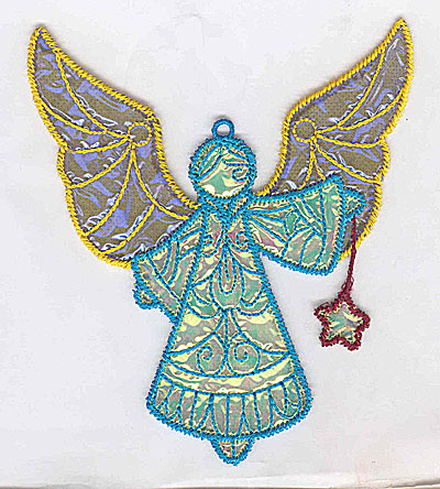 Embroidery Design: Angel 1a Ornament 4.37w X 5.06h