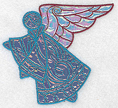 Embroidery Design: Angel 2 two applique fabrics 5.04w X 4.63h