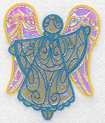 Embroidery Design: Angel 3 three applique fabrics 4.19w X 5.06h
