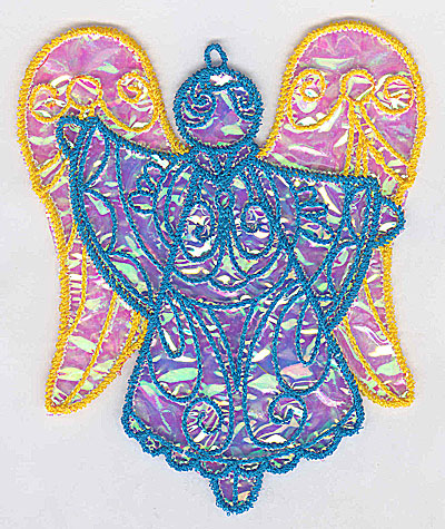 Embroidery Design: Angel 3a Ornament 4.19w X 5.08h