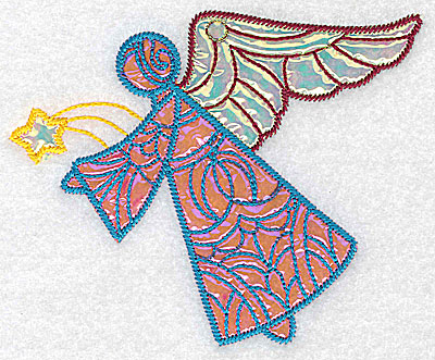 Embroidery Design: Angel 4 three applique fabrics 5.07w X 4.15h